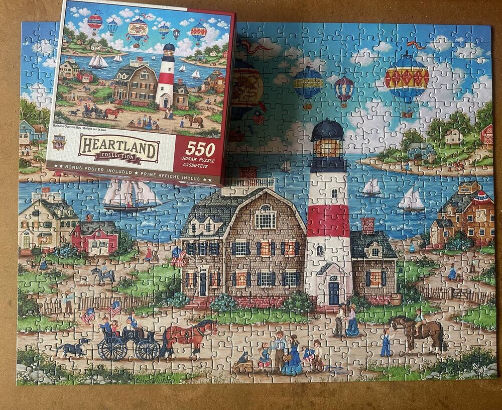 Heartland Collection Hot Air Balloons Over the Bay 550 Piece Master Pieces